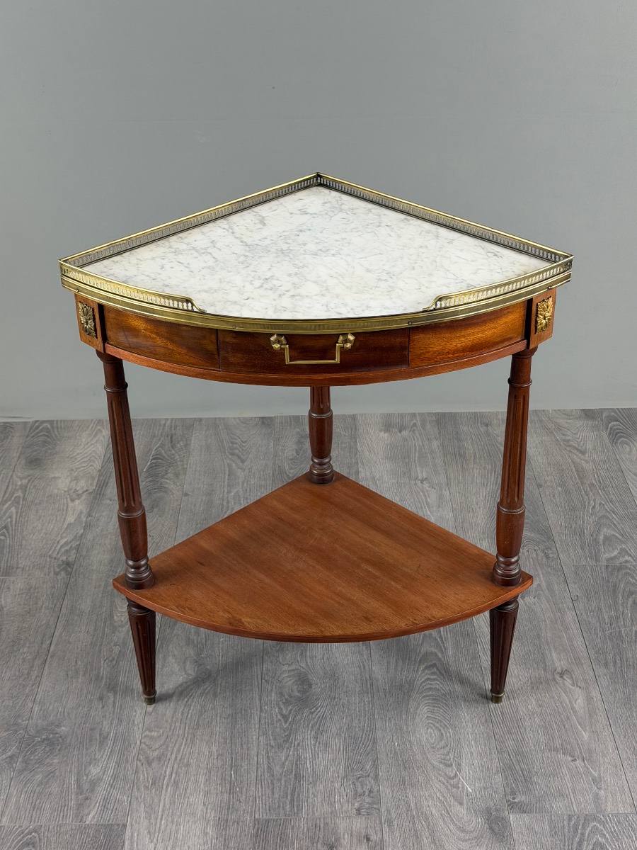 Table d’appoint d’angle de style Louis XVI, XIXe siècle-photo-5