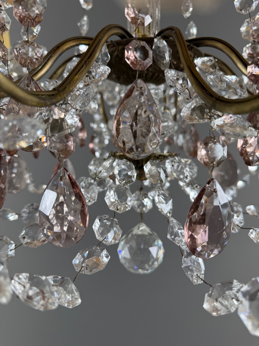 Louis XV-style Crystal And Bronze Chandelier With Pendants, 20th Century-photo-6