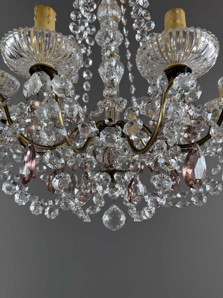 Louis XV-style Crystal And Bronze Chandelier With Pendants, 20th Century-photo-7