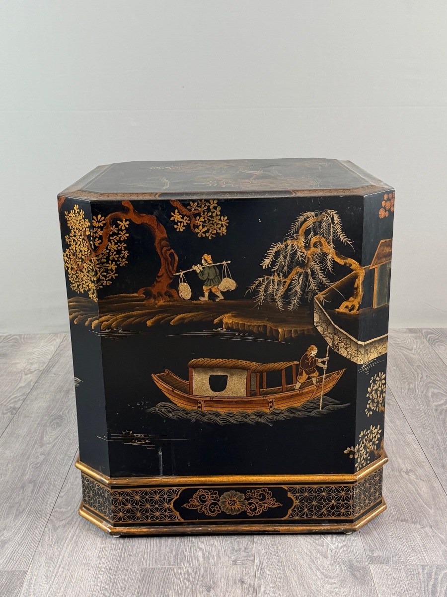 Cabinet japonais en laque noire, XIXe siècle-photo-5
