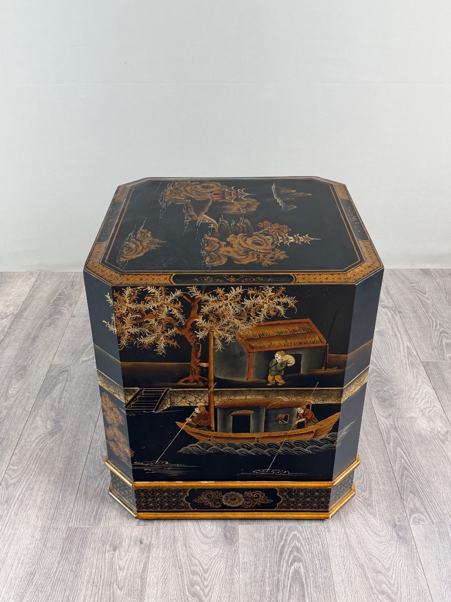 Cabinet japonais en laque noire, XIXe siècle-photo-8