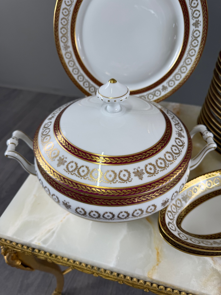 Service de table en porcelaine de Limoges Leclaire, 42 pièces, XXe Siècle-photo-3