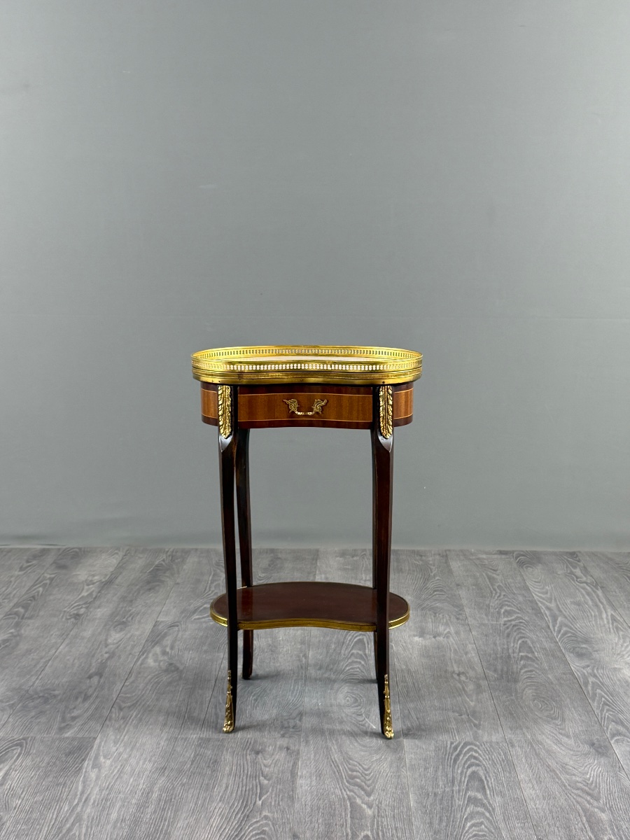 Guéridon de style Louis XVI en acajou et bronze doré, XXe Siècle-photo-4