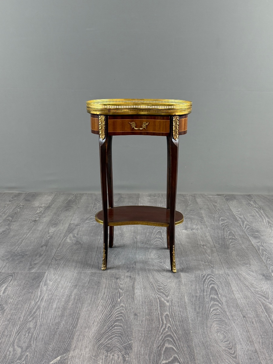 Guéridon de style Louis XVI en acajou et bronze doré, XXe Siècle-photo-1