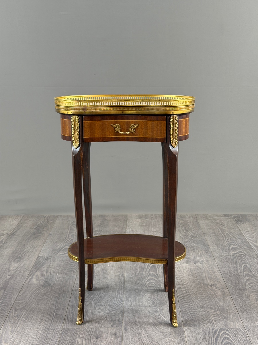Guéridon de style Louis XVI en acajou et bronze doré, XXe Siècle-photo-3