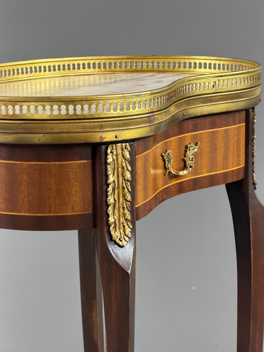 Guéridon de style Louis XVI en acajou et bronze doré, XXe Siècle-photo-6