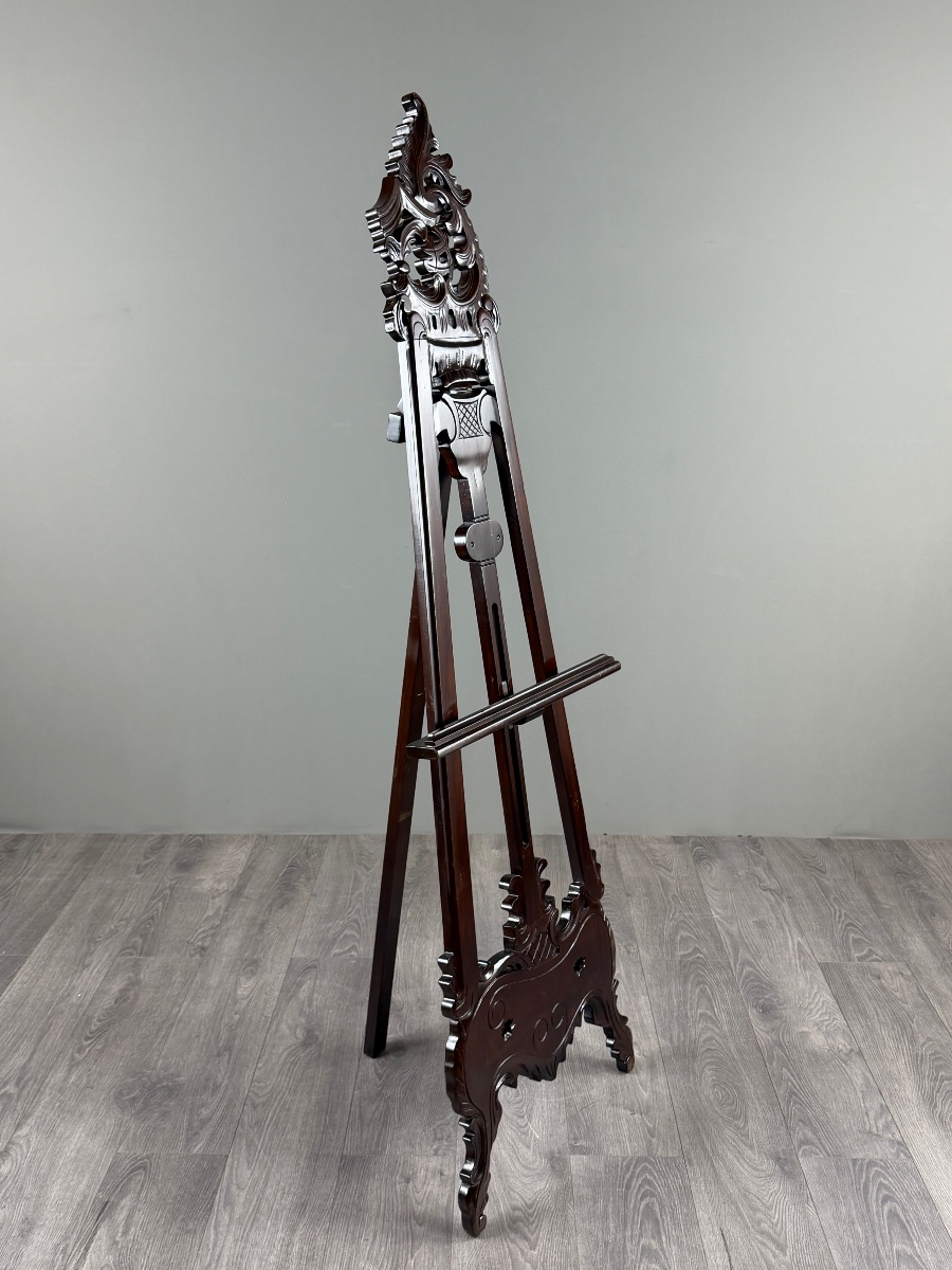 Chevalet de présentation en bois sculpté, XXe siècle-photo-2