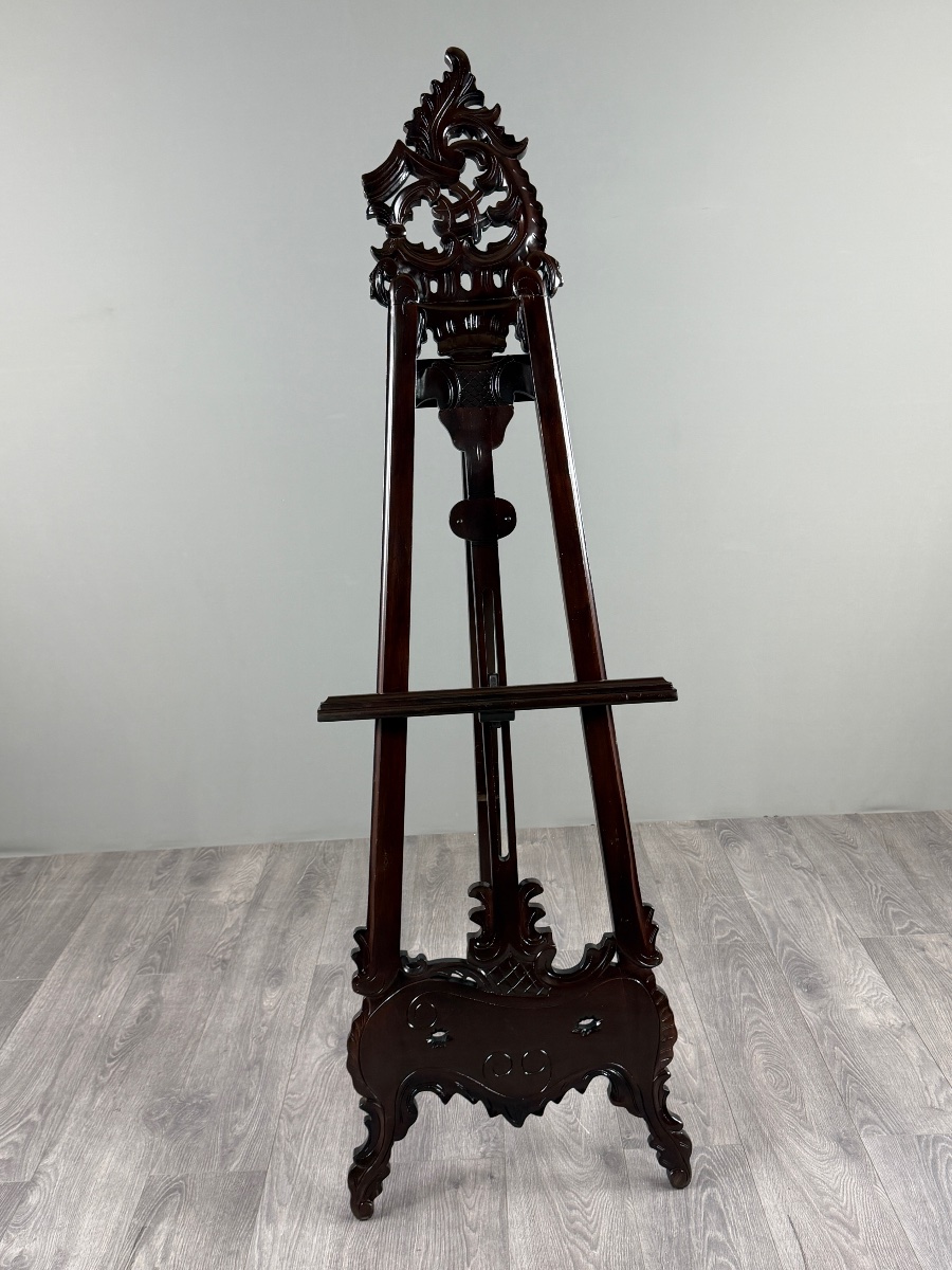 Chevalet de présentation en bois sculpté, XXe siècle-photo-3