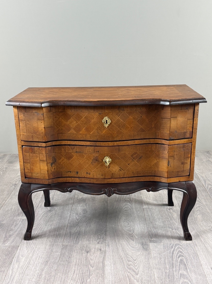 Louis XV-style Chest Of Drawers In Marquetry, 19th Century-photo-2