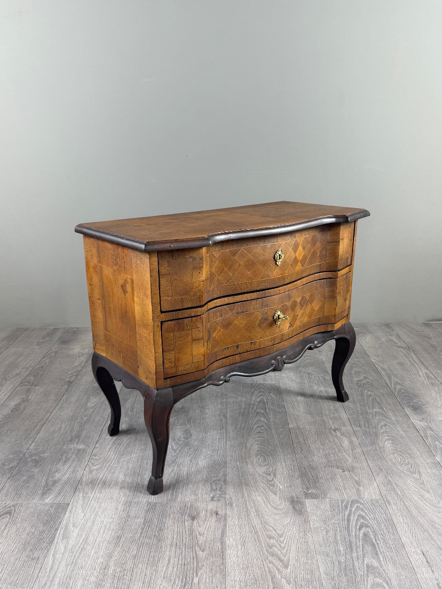 Louis XV-style Chest Of Drawers In Marquetry, 19th Century-photo-4