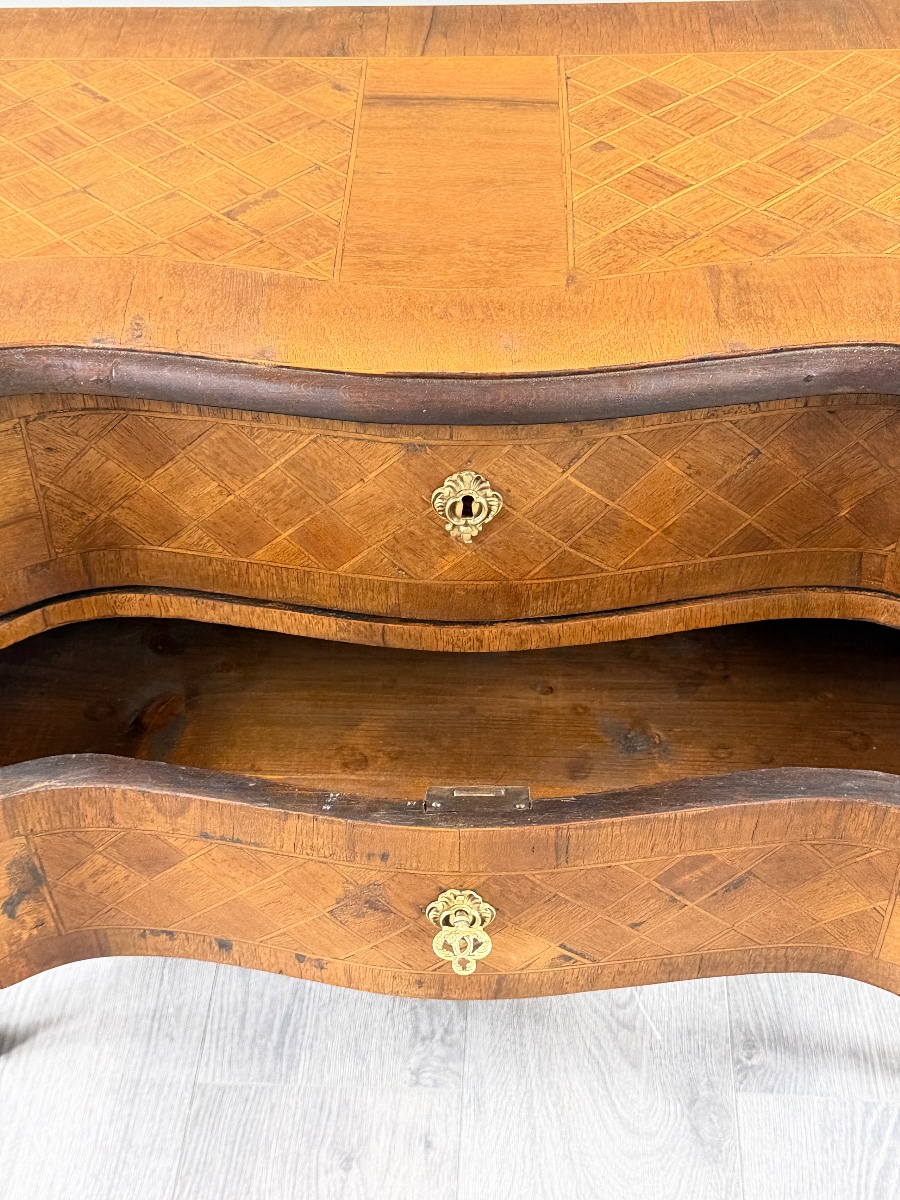 Louis XV-style Chest Of Drawers In Marquetry, 19th Century-photo-2