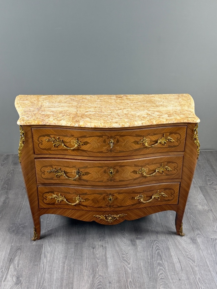Commode de style Louis XV estampillée MARQUANT P, XIXe Siècle-photo-2