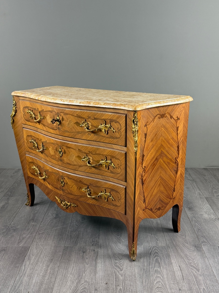 Commode de style Louis XV estampillée MARQUANT P, XIXe Siècle-photo-3