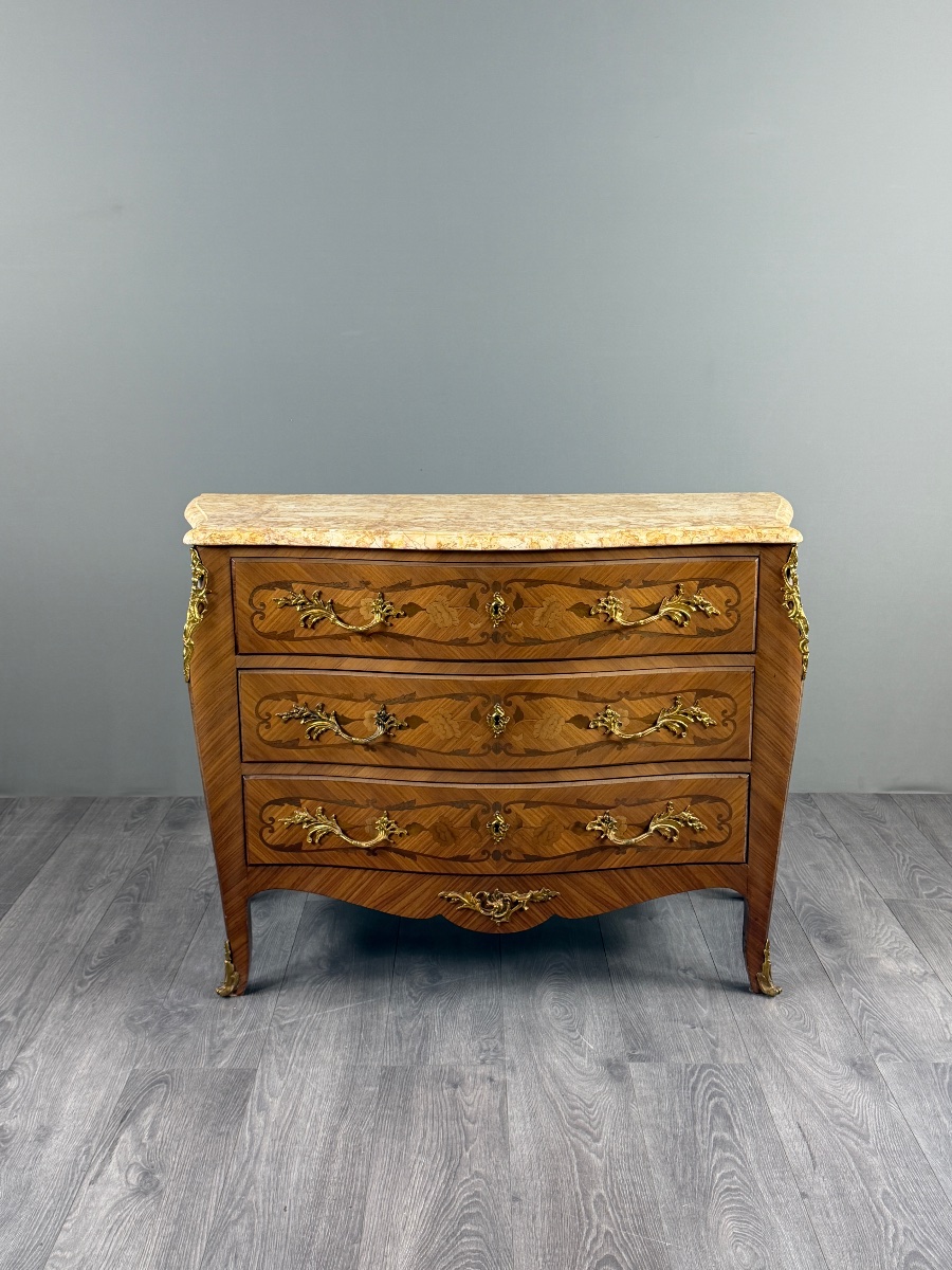 Commode de style Louis XV estampillée MARQUANT P, XIXe Siècle-photo-4