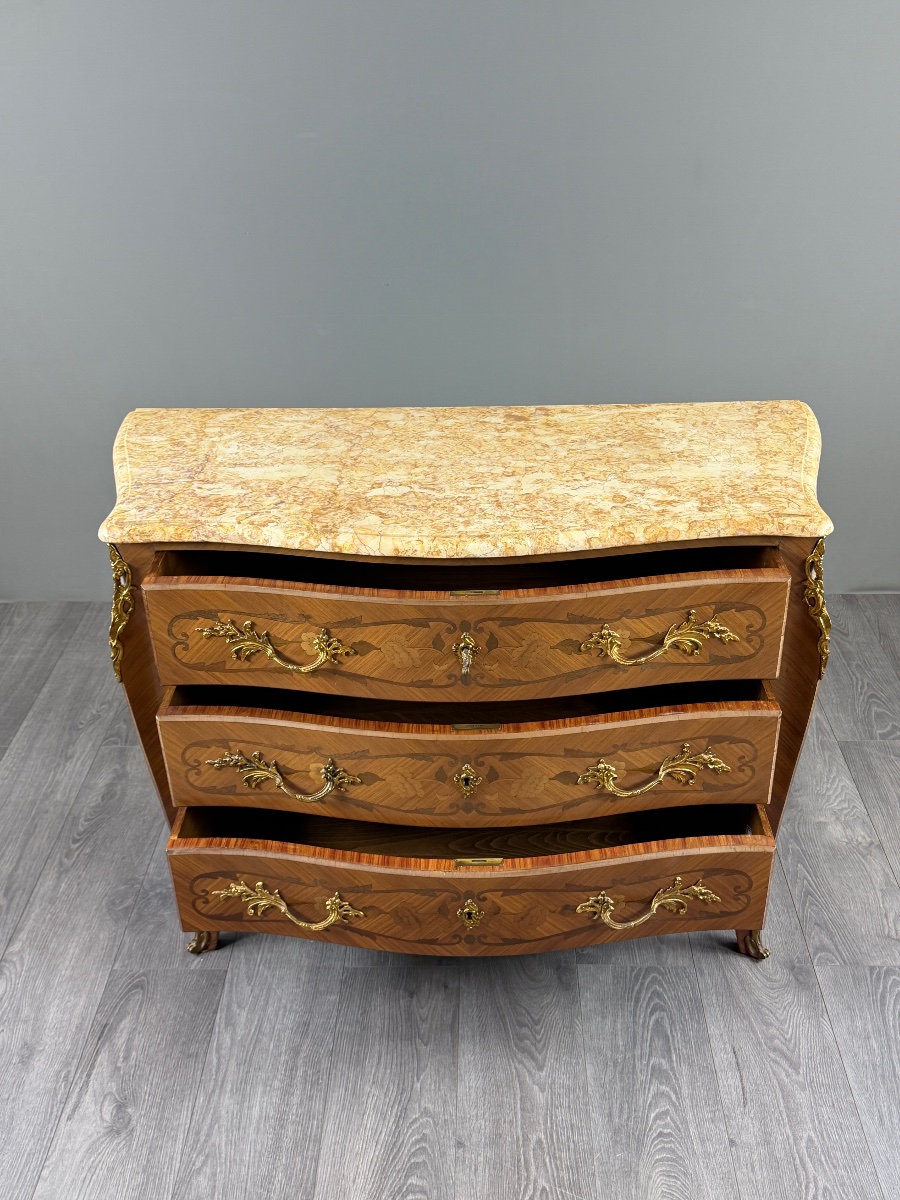 Commode de style Louis XV estampillée MARQUANT P, XIXe Siècle-photo-1