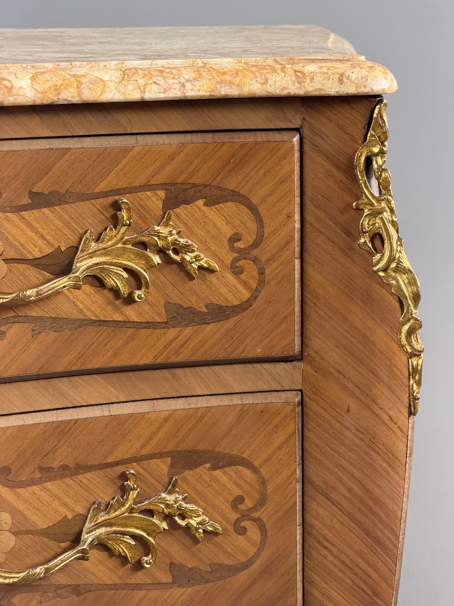 Commode de style Louis XV estampillée MARQUANT P, XIXe Siècle-photo-2