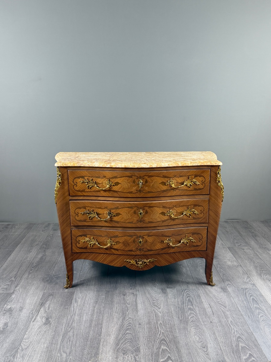 Commode de style Louis XV estampillée MARQUANT P, XIXe Siècle-photo-3