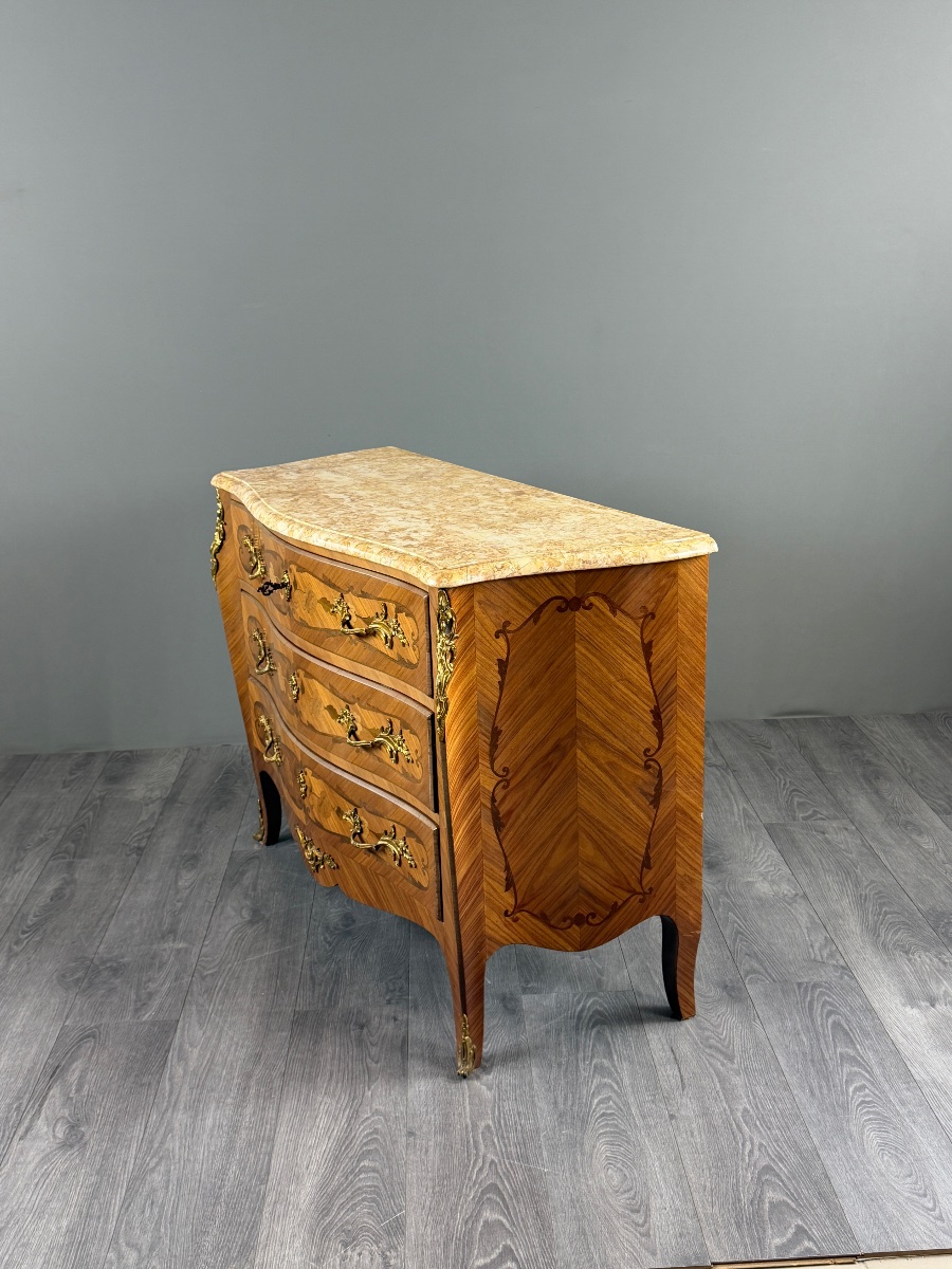 Commode de style Louis XV estampillée MARQUANT P, XIXe Siècle-photo-4