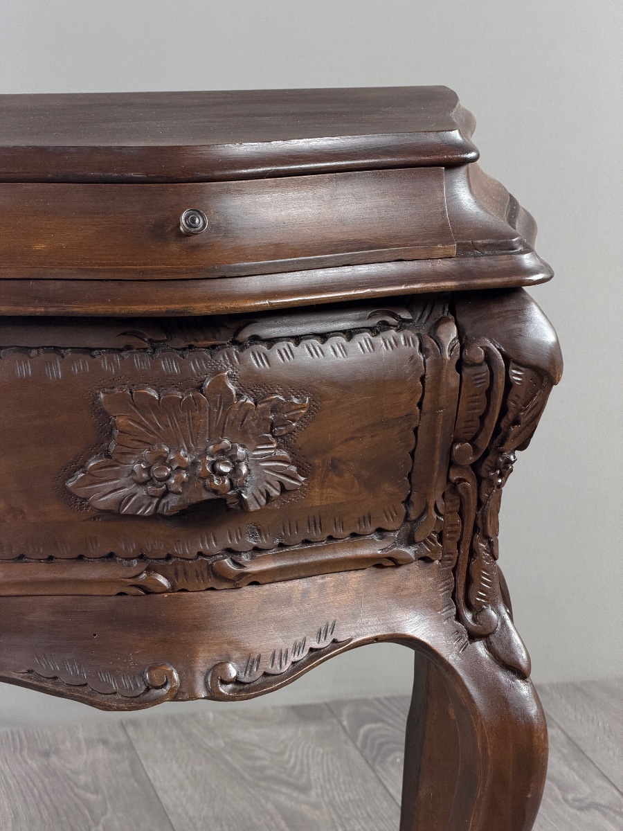 Pair Of Louis XV-style Carved Wooden Nightstands, 19th Century-photo-4