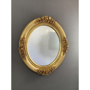 Golden Mirror With Floral Patterns 19th Century