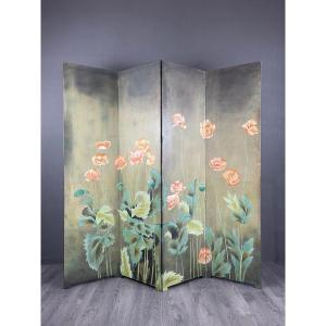 20th Century Hand Painted Screen 