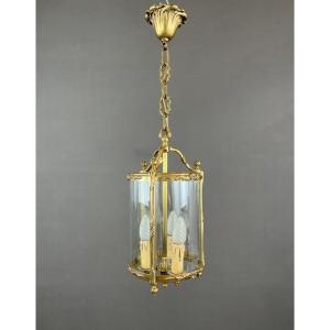 Louis XVI Style Lantern In Bronze And Glass 20th Century 