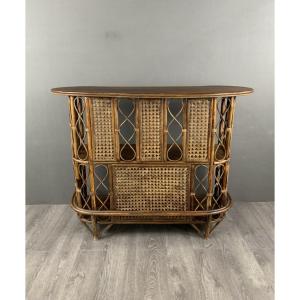 20th Century Rattan And Wicker Bar