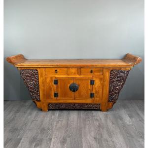 Old Japanese Console Buffet In Pine 20th Century 
