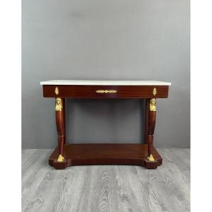 Console de style Empire en acajou et bronze doré, XIXe Siècle 