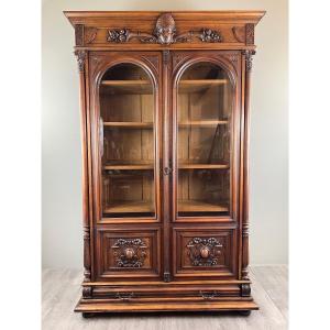 Carved Wooden Display Case, Neo-renaissance Style, 19th Century