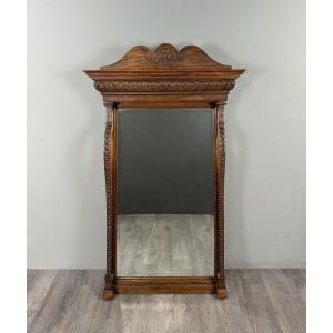 Grand miroir en bois sculpté, fin XIXe siècle