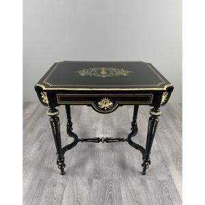 Napoleon III Style Coffee Table With Shutters, 19th Century