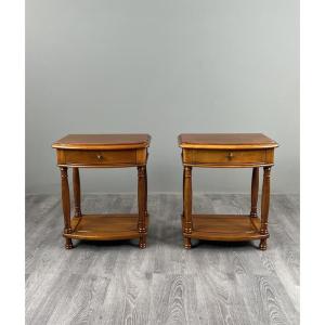 Paire de tables de chevet en bois, XXe Siècle