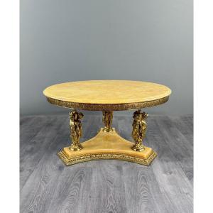 Onyx And Brass Coffee Table, 20th Century