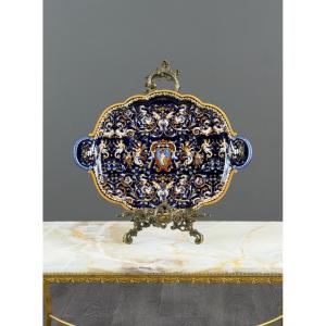 Gien Earthenware Tray, Renaissance Collection, 20th Century
