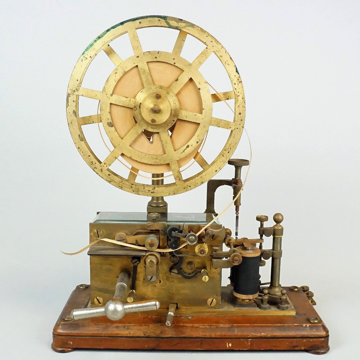 Ensemble De Télégraphe Morse L.M. Ericsson Morse Rare De Collection Avec Clé Etc. 19ème Siècle-photo-2