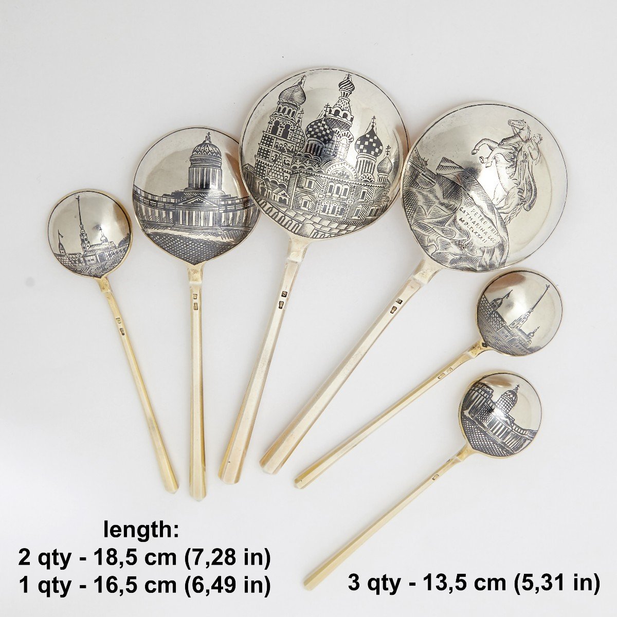 Swedish Collection Russian Gilded Silverware Views Of Moscow N St.petersburg Box-photo-2