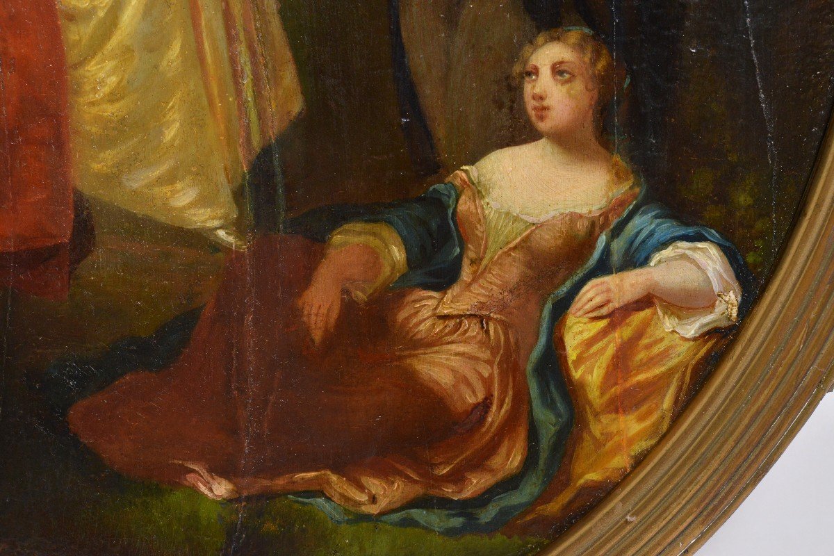 Français Scène De Genre Dames Loisir XIXe Siècle Ovale Encadré Peinture De Joinville-photo-4