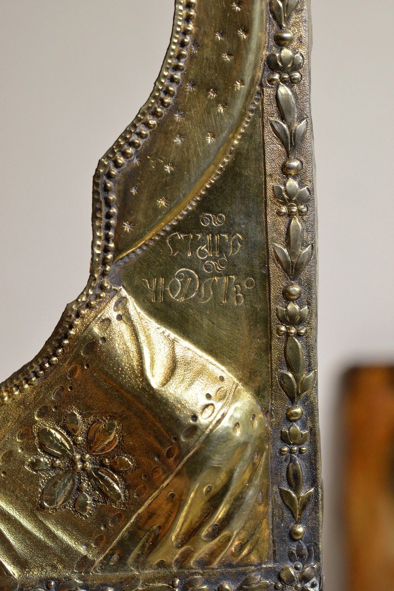 Icône Russe De Saint Nicolas De Myre XVIe Siècle Argent Doré Valeur Du Musée Oklad-photo-2