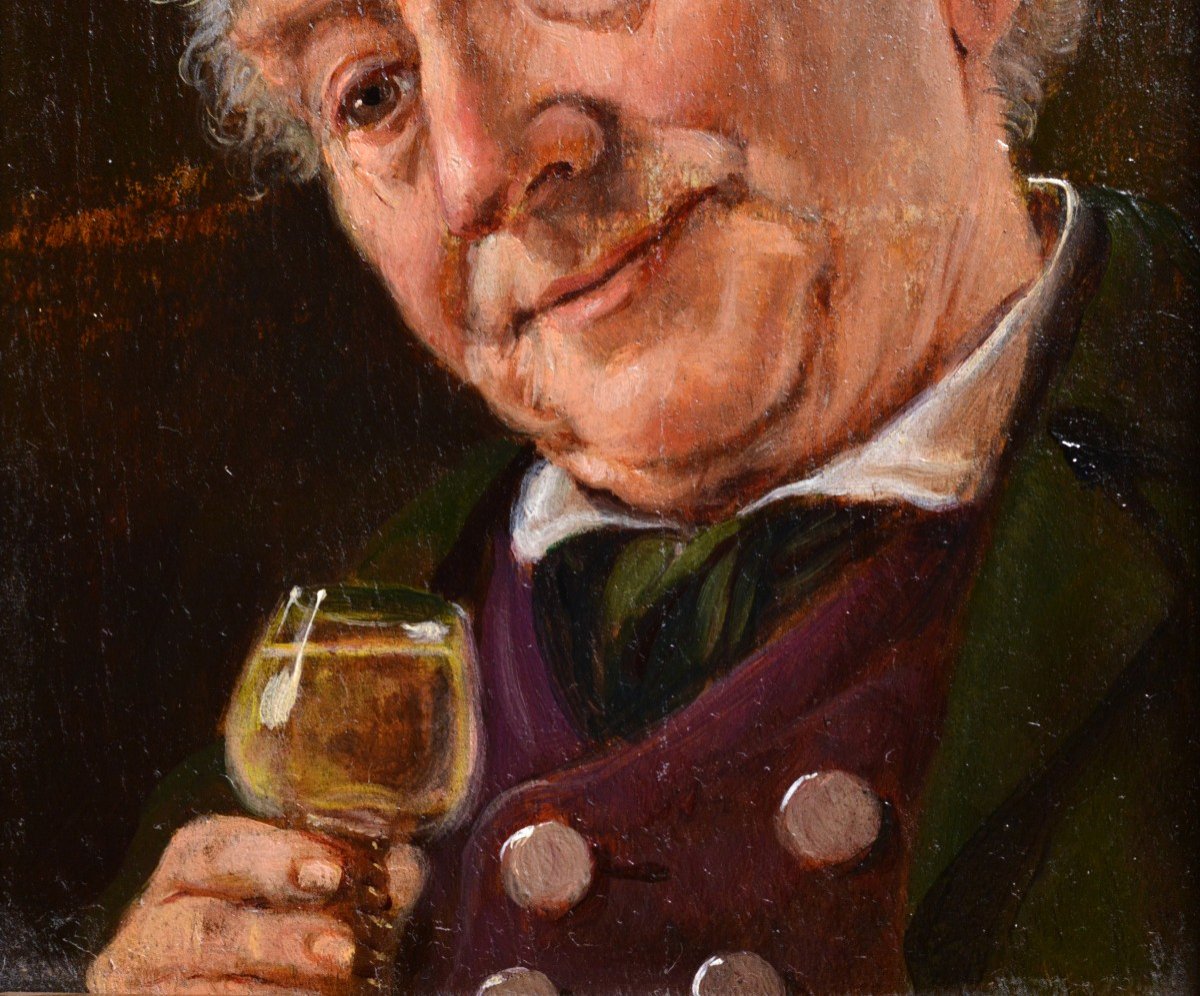 Portrait Joyeux Vieil Homme Par Geman Genre Master Otto Kirchner Signé Encadré-photo-4