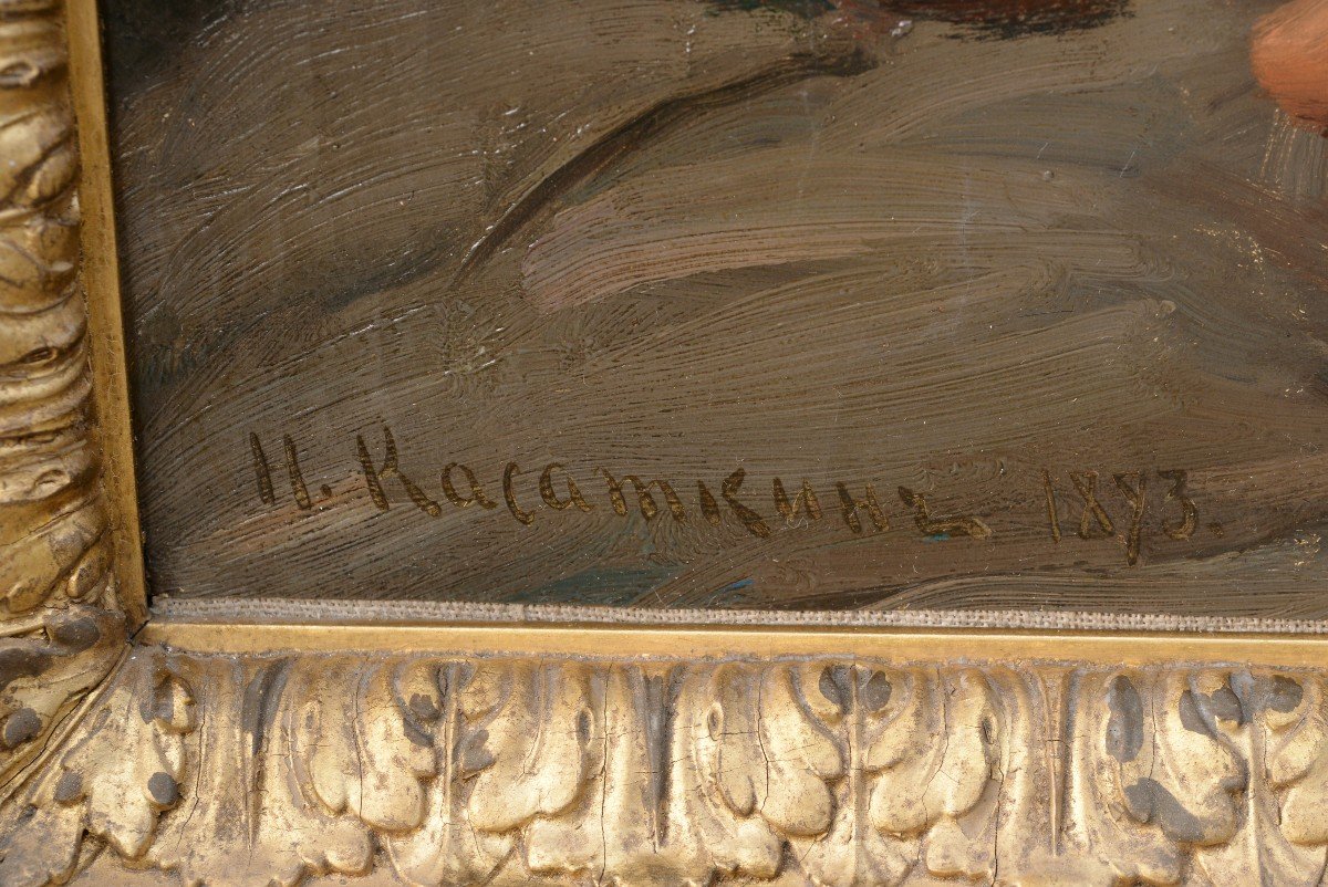 Portrait De Vieille Femme 1893 Par Le Célèbre Maître Russe, Peinture à l'Huile Sur Cadre En Toi-photo-1