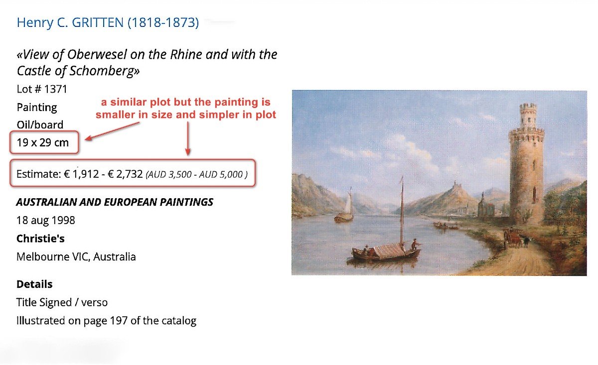 Oberwesel Sur Le Paysage Pittoresque Du Rhin Peinture à L’huile De Maître Britannique Du 19e Si-photo-8