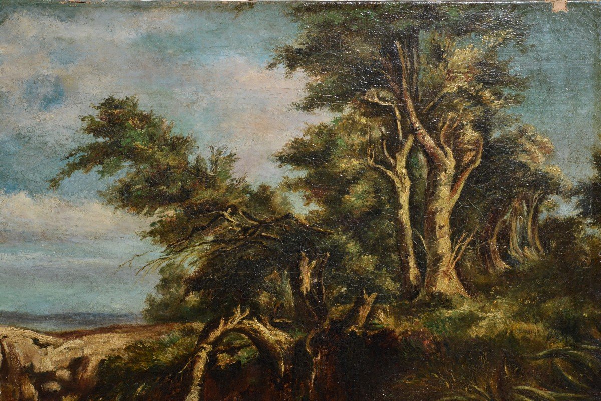 Fording The River Landscape Peinture à l'Huile Du Maître Britannique Nasmyth Du 19e Siècle-photo-4