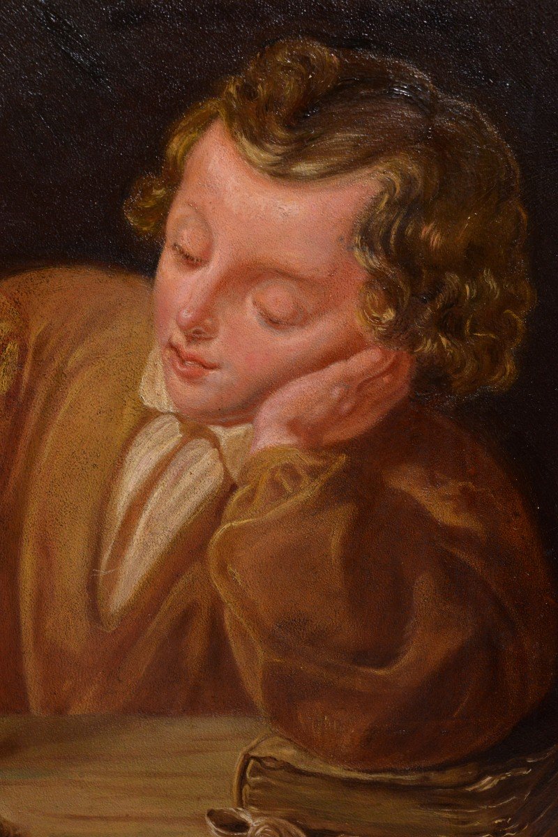 Portrait De Famille Mère Avec Enfants Jouant Des Pièces De Monnaie Encadrée Peinture à L’huile -photo-1