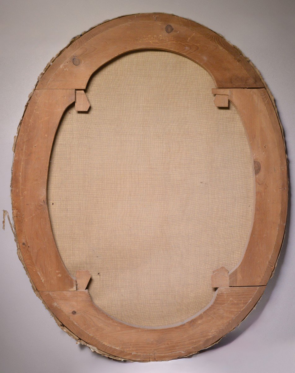 Portrait Ovale De Mère Et Fille Début Du 20 Siècle Peinture à L’huile Scandinave-photo-1