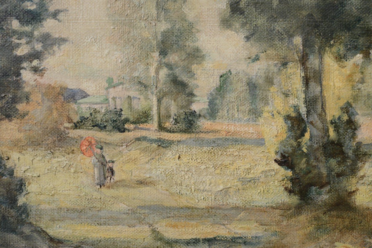 Serene Day At A Country Manor Landscape 1927 Oil Painting By Swedish Artist-photo-4