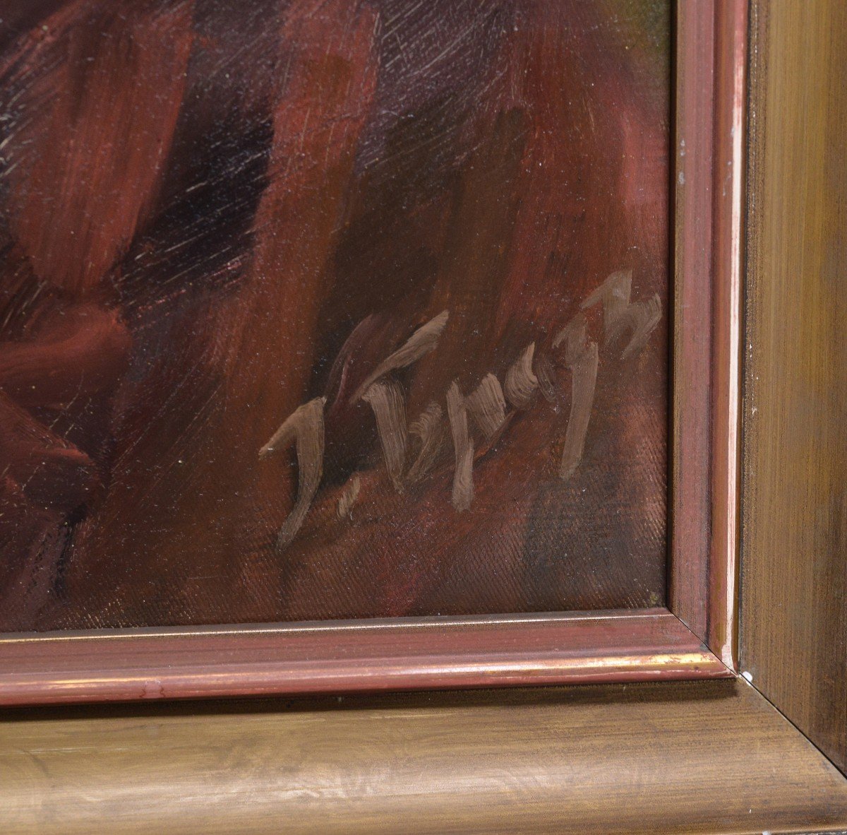 Hide N Seek Home Scene W Grandma Russian Early 20th Century Oil Genre Painting-photo-1