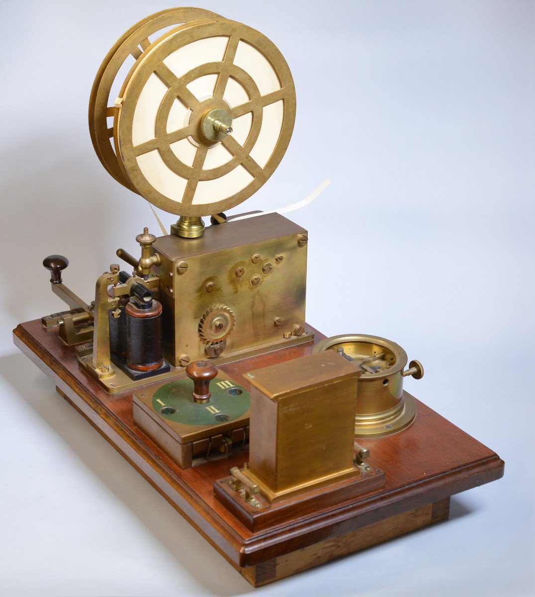 Antique Danish Snts Complete Telegraph Station Key Register Transmitter Sounder-photo-3