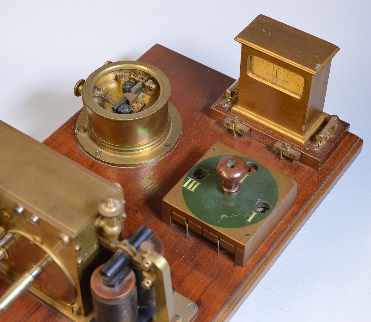Antique Danish Snts Complete Telegraph Station Key Register Transmitter Sounder-photo-1