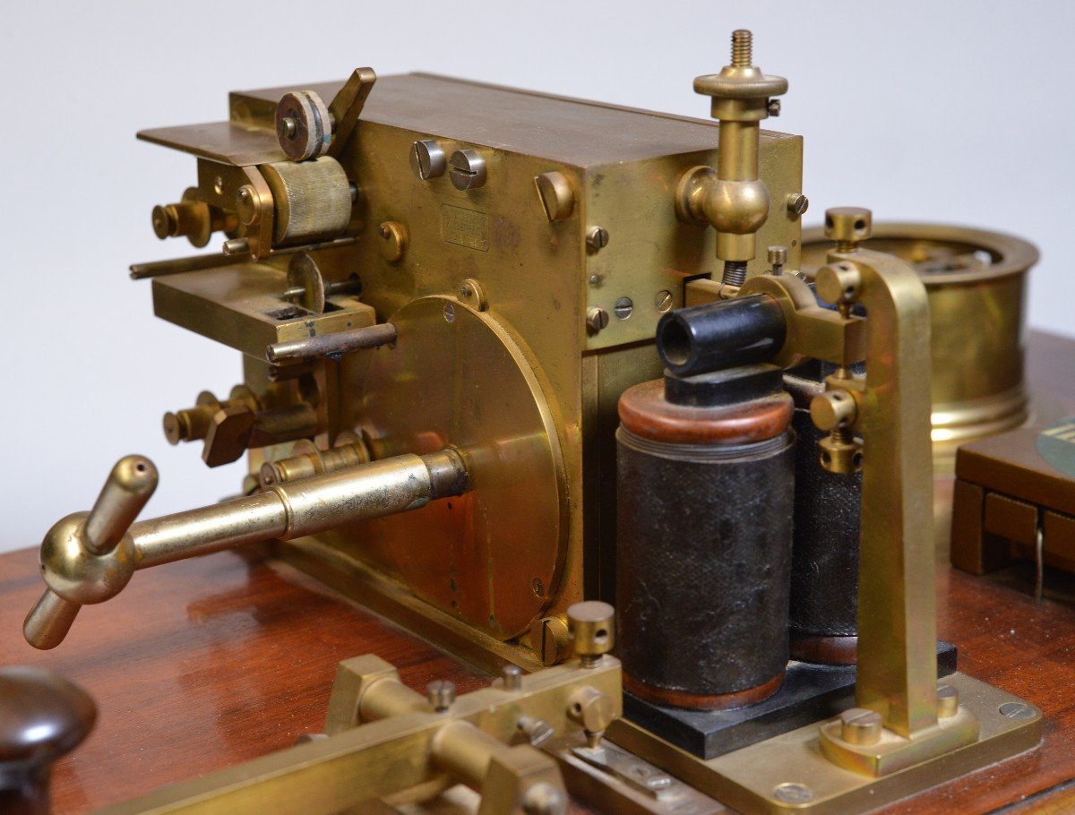 Antique Danish Snts Complete Telegraph Station Key Register Transmitter Sounder-photo-4